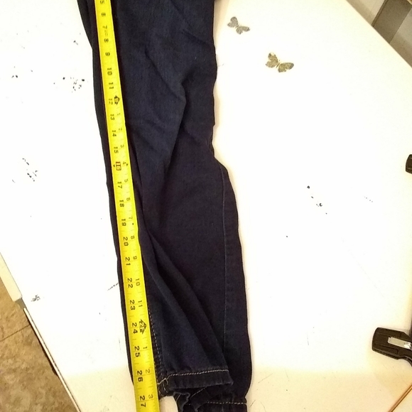 JORDACHE jeans Blue Bootcut Distressed Lycra Embroidery Pockets Size 14 27ins. - Picture 6 of 11